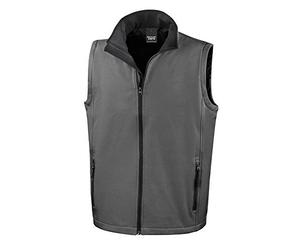 Result Mens Result Printable Softshell Body Warmer, Charcoal Grey/Black, 3XL