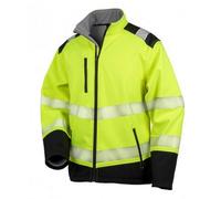 (M, Fluorescent Yellow/Black) Result Adults Unisex Safe-Guard Ripstop Safety Soft Shell Jacket