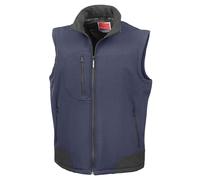 (L, Navy/Black) Result Mens Softshell Body Warmer