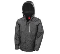 Result Men's Textured Denim Jacket in Black | Size: 4XL Result Black 4XL