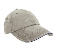 Result Men's Washed Fine Line Cotton Baseball Cap With Sandwich Peak in Navy Result Navy One Size