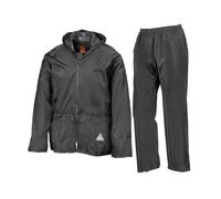 Result Men's Waterproof Jacket & Trousers Set in Black | Size: XL Result Black XL