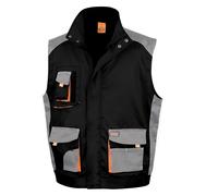 (4XL, Black / Grey / Orange) Result Mens Work-Guard Lite Workwear Gilet / Bodywarmer (Breathable And Windproof)