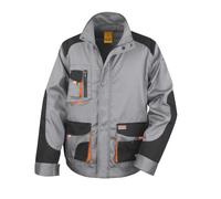 (S, Grey Black / Orange) Result Mens Work-Guard Lite Workwear Jacket (Breathable And Windproof)