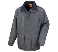 (XL, Black) Result Mens Work-Guard Vostex Long Coat / Workwear (Waterproof & Windproof)