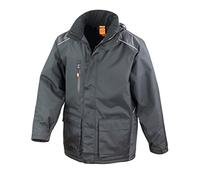 (2XL, Black) Result Mens Work-Guard Vostex Long Coat / Workwear (Waterproof & Windproof)
