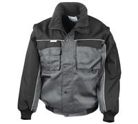 Result Men's Workguard Zip Sleeve Heavy Duty Water Repellent Windproof Jacket in Grey | Size: Medium Result Grey M