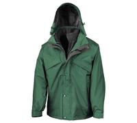 Result Men's Zip & Clip Waterproof 3 in 1 Jacket in Bottle Green | Size: Medium Result Bottle Green M
