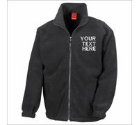 Result Personalised Embroidered Unisex Adults Custom Text Fleece Jacket XS-3XL