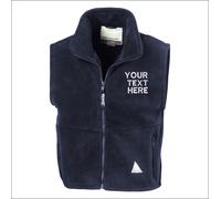 Result personalised Kids Custom Text Embroidered Polartherm Fleece Bodywarmer