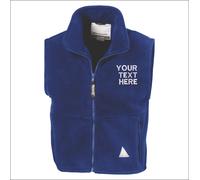 Result personalised Kids Custom Text Embroidered Polartherm Fleece Bodywarmer