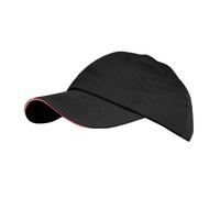 (One Size, Black/Red) Result Plain Premium Heavy Brushed Baseball Cap (Pack of 2)