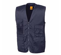Result R045X Unisex Sleeveless Reporter Jacket/Bodywarmer with Pockets for Men/Women - Navy Blue - blue - X-Large