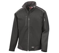 Result R124A Ripstop Softshell Workwear Jacket - Black/Black, X-Large