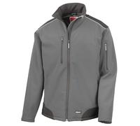 Result R124A Ripstop Softshell Workwear Jacket - Grey/Black, 2X-Large