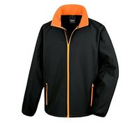 Result R231M Printable Softshell Jacket - Black/Orange, Large