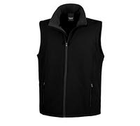 Result R232M Printable Softshell Bodywarmer - Black/Black, 2X-Large