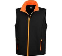 Result R232M Printable Softshell Bodywarmer - Black/Orange, Small