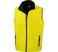 Result Core Men's Printable Softshell Bodywarmer R232M – Recycled Fleece Inner – Yellow/Black Small