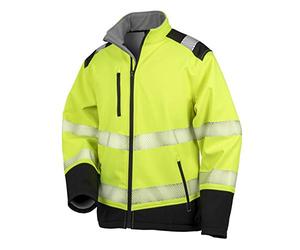 Result R476X Printable Ripstop Safety Softshell - FLUORESCENT YELLOW/BLACK - LARGE