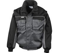 Result RE71A Work-Guard Zip Sleeve Heavy-Duty Pilot Jacket - Grey/Black, Large