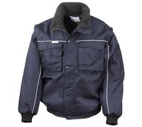 Result RE71A Work-Guard Zip Sleeve Heavy-Duty Pilot Jacket - Navy/Navy, Large