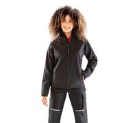 Result Recycled Ladies 3-Layer Hood Softshell Jacket | Waterproof | Black XS-2XL