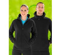 Result Recycled Unisex Fleece | Lightweight | Hooded | Zip | Black | XS-3XL