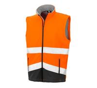 Result Safe-Guard ORANGE or YELLOW High Viz Safety Soft Shell Gilet Bodywarmer