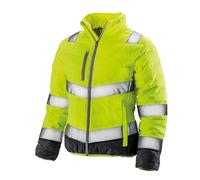Result Safe-Guard R325F Ladies Soft Safety Jacket - Fluorescent Yellow/Grey - L
