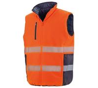 Result Safe-Guard R332X Reversible Soft Padded Gilet - Fluorescent Orange/Navy - L