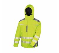 (L, Yellow) Result Safeguard Mens Dynamic Hi-Visibility Softshell Work Coat