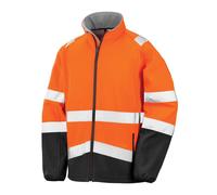 Result Softshell Jacket Safeguard Printable Safety, Fluorescent Orange/Black, S