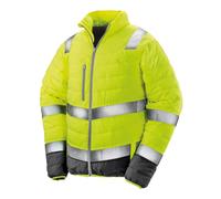 Result Mens Soft Padded Safety Jacket S Fluorescent Orange