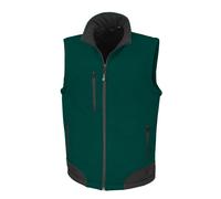 Result Soft Shell Bodywarmer, Bottle Green/Black, 2XL. R123X
