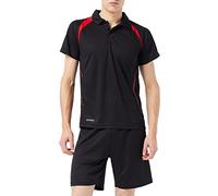 Spiro Men's Team Spirit Polo T-Shirt - Black/Red, Medium