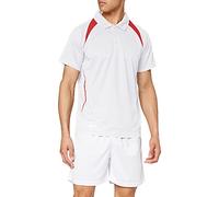 Spiro Men's Team Spirit Polo T-Shirt - White/Red, Small