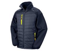 (4XL, Navy/Yellow) Result Unisex Adult Compass Softshell Padded Jacket