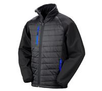 (M, Black/Royal Blue) Result Unisex Adult Compass Softshell Padded Jacket