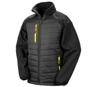 (3XL, Black/Yellow) Result Unisex Adult Compass Softshell Padded Jacket