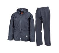 (L, Navy) Result Unisex Adult Waterproof Jacket And Trousers Set