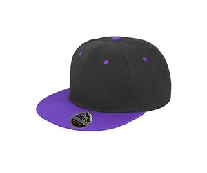 Result Unisex Core Bronx Original Flat Peak Snapback Dual Colour Cap (One Size) (Black/Purple)