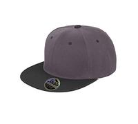 Result Unisex Core Bronx Original Flat Peak Snapback Dual Colour Cap (One Size) (Heather Grey/Black)