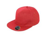 Result Unisex Core Bronx Original Flat Peak Snapback Solid Colour Cap (One Size) (Red)