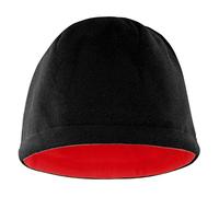 Result Unisex Reversible Fleece Skull Hat R374x, black / red, One Size