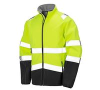 Result Safeguard Mens Printable Safety Softshell Jacket (2XL) (Fluorescent Yellow/Black)