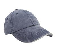 (One Size, Navy/Putty) Result Washed Fine Line Cotton Baseball Cap With Sandwich Peak (Pack of 2)