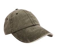 Result Men's Washed Fine Line Cotton Baseball Cap with Sandwich Peak – One Size (Olive/Stone)