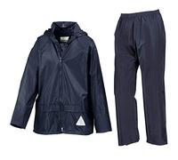 Result Waterproof Kids Jacket/Trouser Suit in Carry Bag Navy 3-4