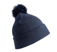 Result Winter Essentials Jr Pompom Beany, Navy Blue, O/S. RC028J